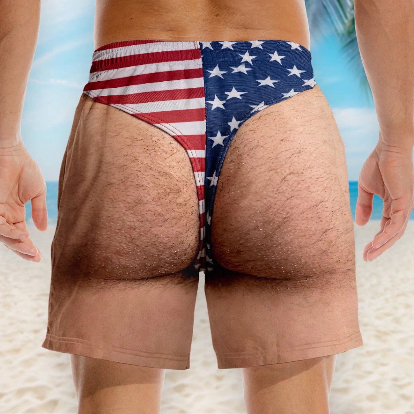 🏖️Customized Patriotic Men's Swim Trunks - Personalized Summer Vacation Travel Gift for Men - Freedom and Leisure