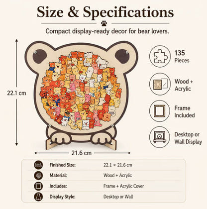 🎨 Artistic Wooden Dog Puzzle with Display Frame, Unique Shaped Jigsaw Puzzle for Adults Stress Relief Home Decor Creative Gift